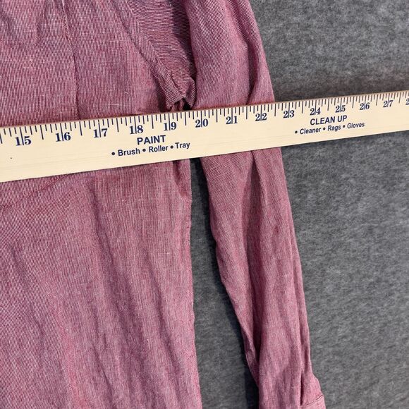 Banana Republic Mens Shirt Large Slim Red Checked Long Sleeve Button Up Adult - Picture 6 of 7